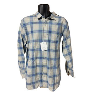Even Tide Mens Shirt Size XL Long Sleeve Button Down Blue Plaid New NWT Casual